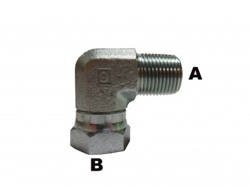 1/4" Male Pipe to 1/4" Female Pipe 90 Elbow Swivel