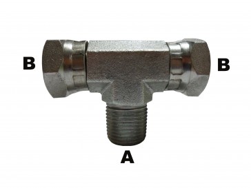 1/2" Male Pipe to 1/2" Female Pipe Swivel Branch Tee